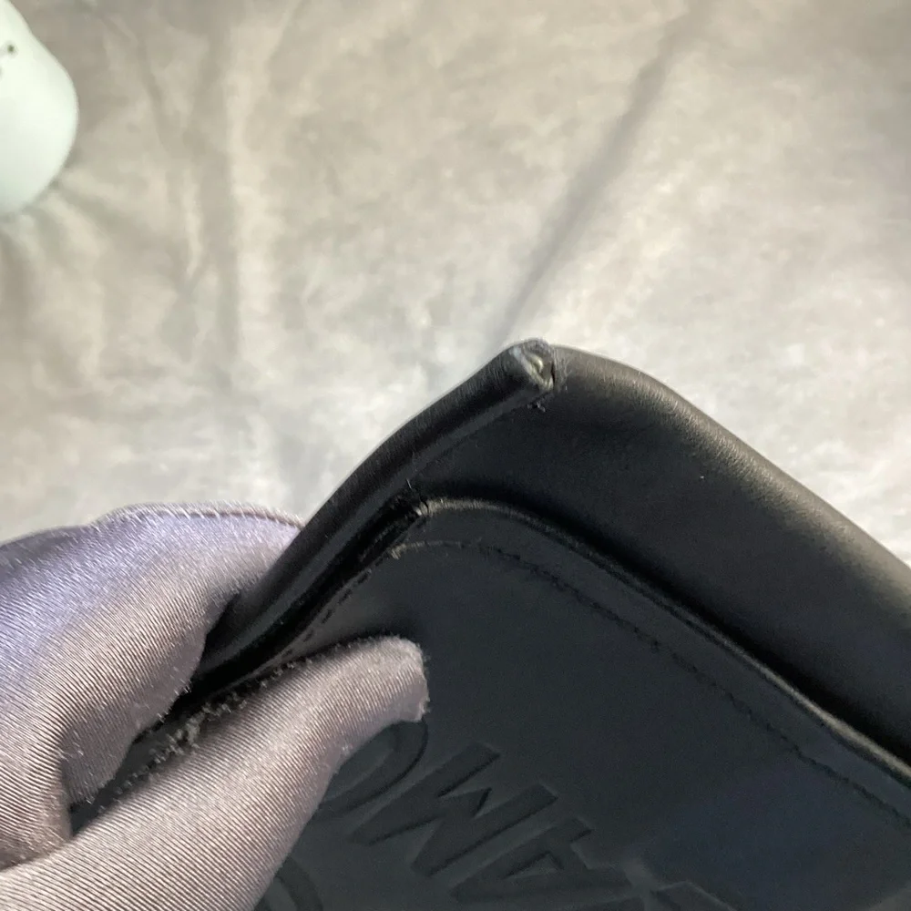 Salvatore Ferragamo Black Embossed Leather Shoulder Bag